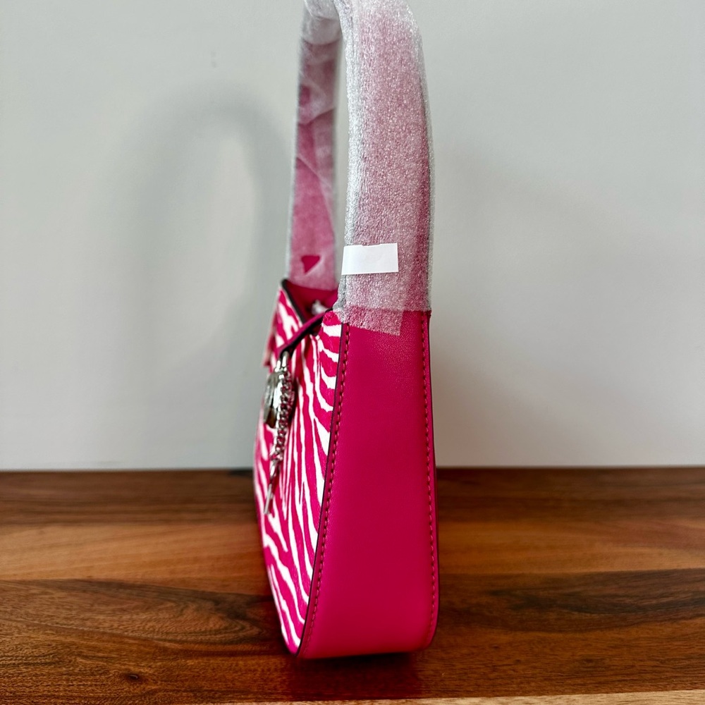 Lyra Small Zebra Print Calf Hair Pochette - Picture 6 of 11